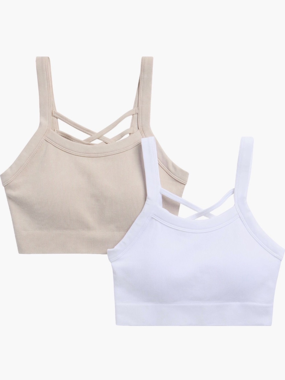 White Seamless Crisscross bralette